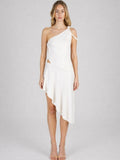 One-Shoulder Asymmetric Cutout Mid