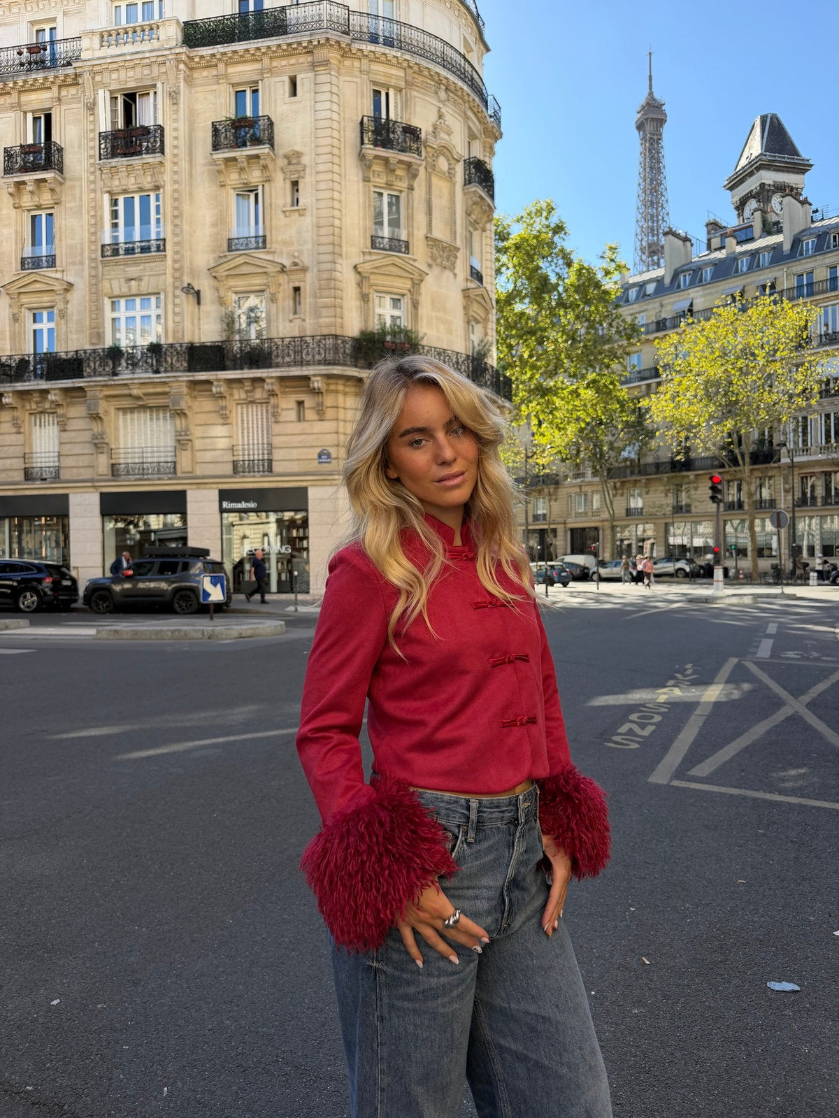 Amour Fur Cuff Mandarin Jacket