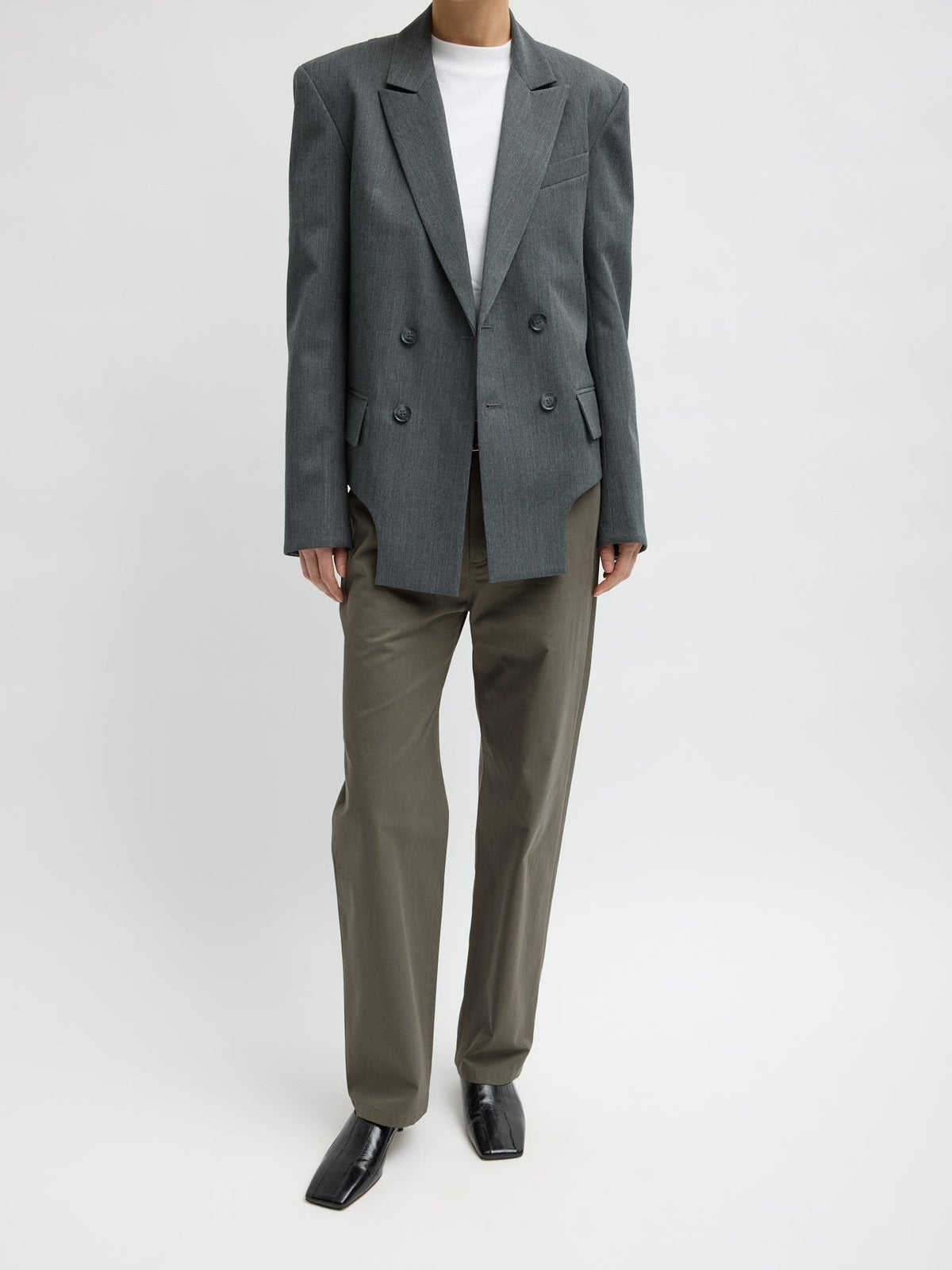 Double Breasted Gray Blazer