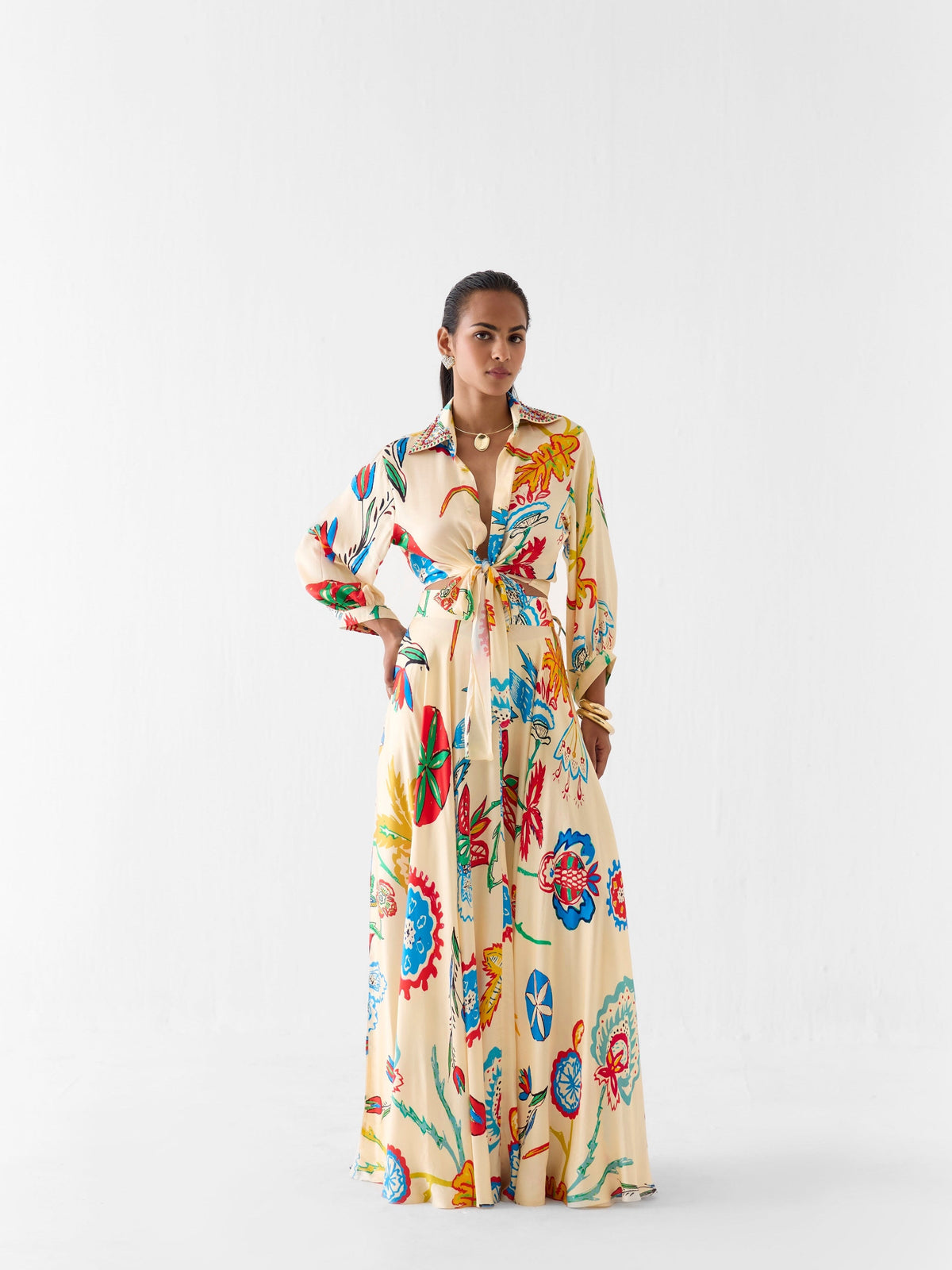Tropical Floral Maxi Skirt Set