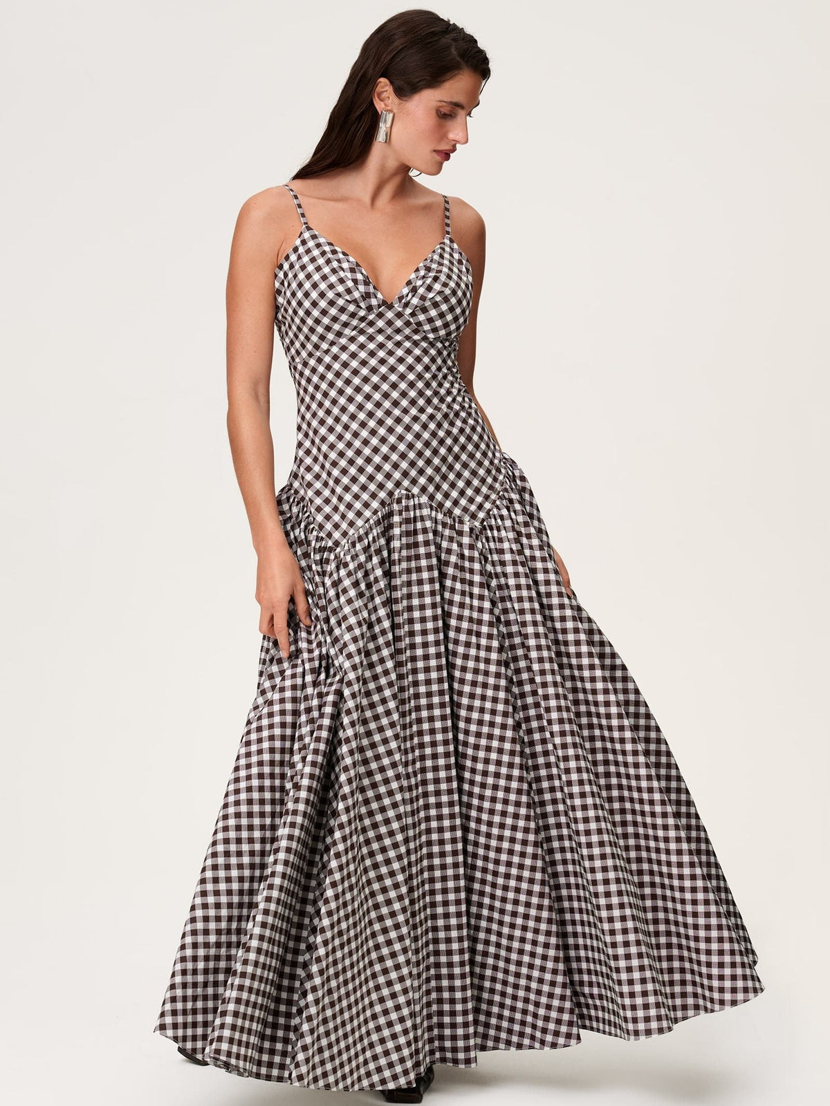 Gingham Tie-Back Maxi Dress