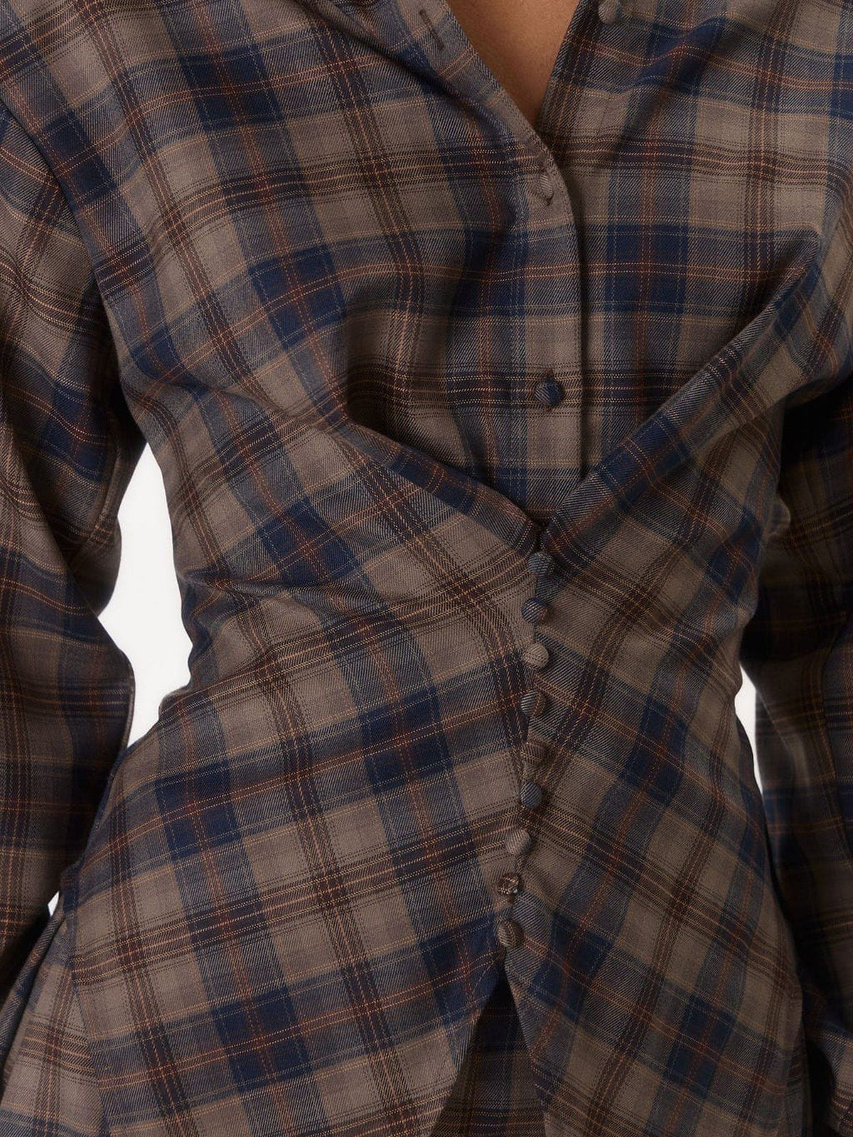 Check Cinch Waist Shorts Set