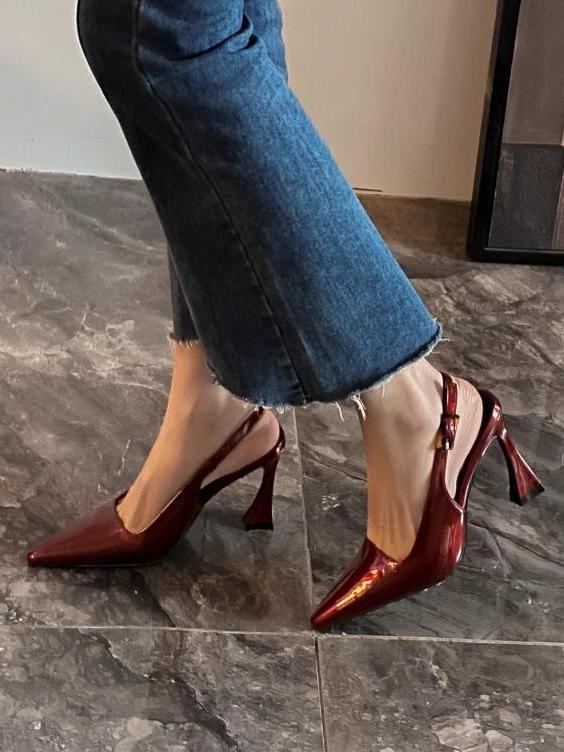 Patent Leather Slingback Pumps
