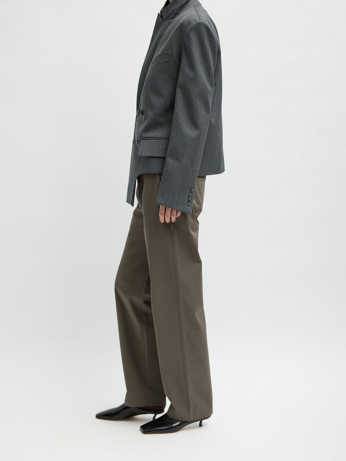 Double Breasted Gray Blazer