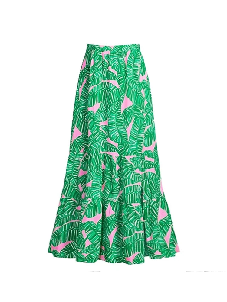 Green Zip-Up Floral Surf Set