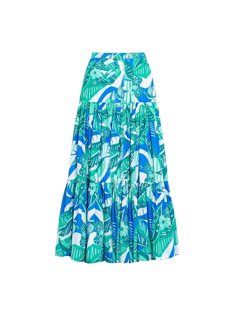 Strapless Ruffle Floral Swimsuit Set