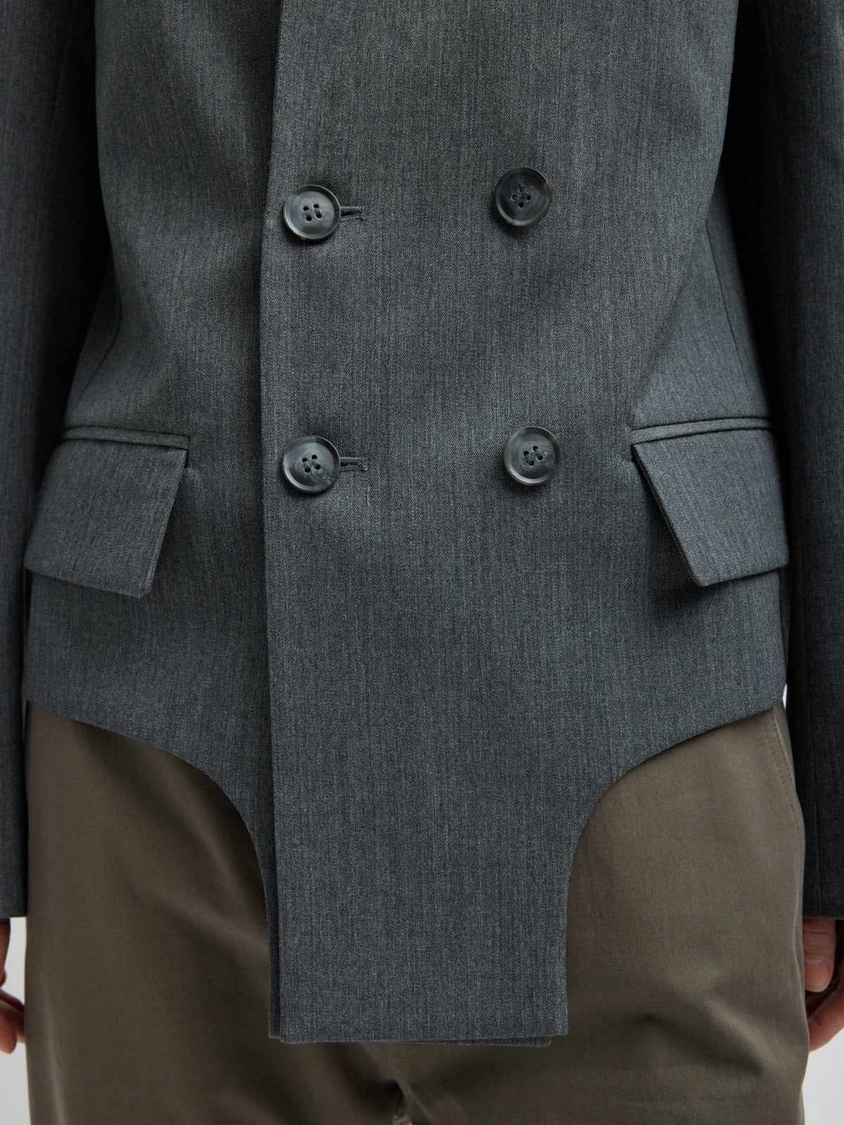 Double Breasted Gray Blazer