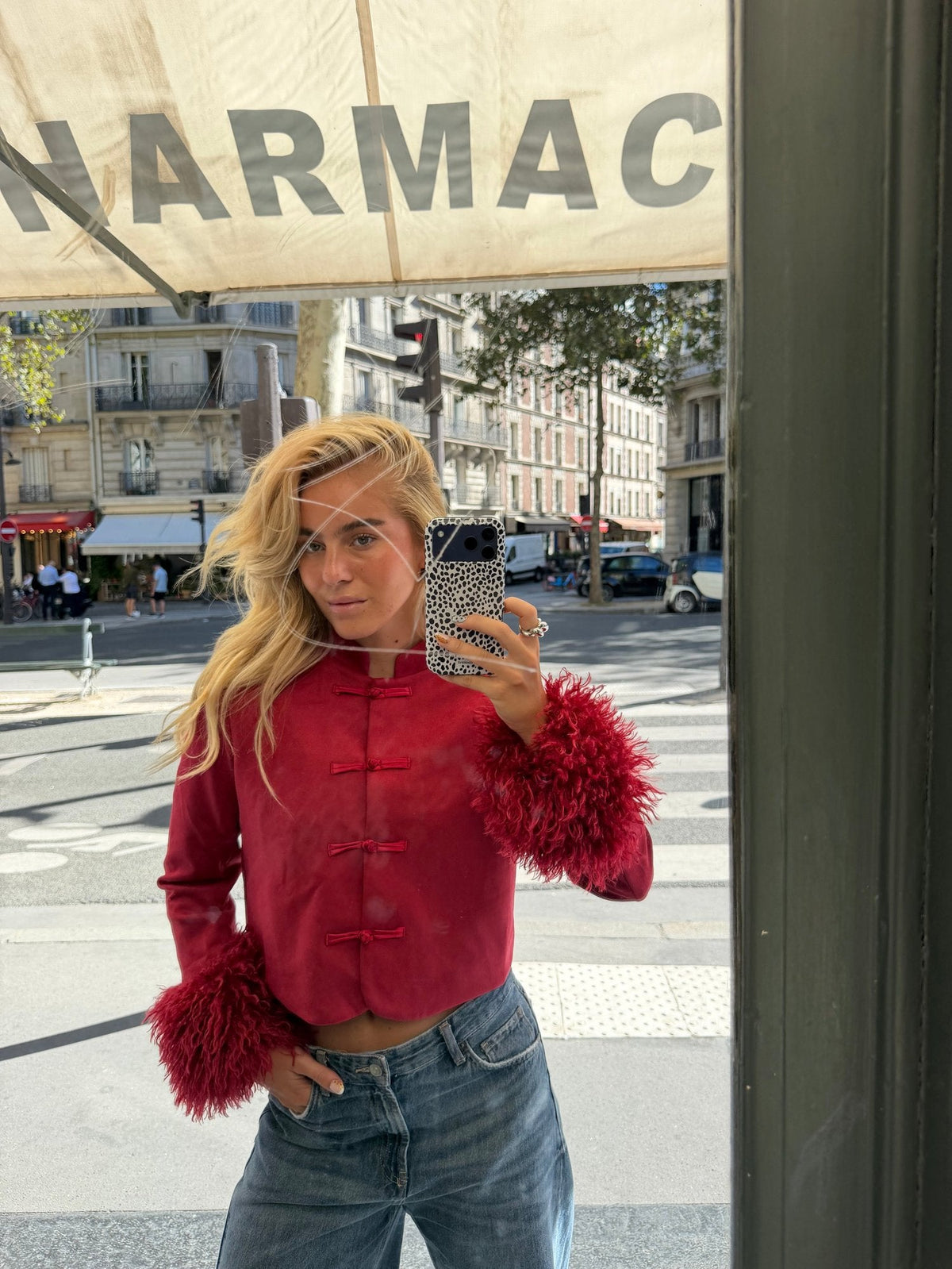 Amour Fur Cuff Mandarin Jacket