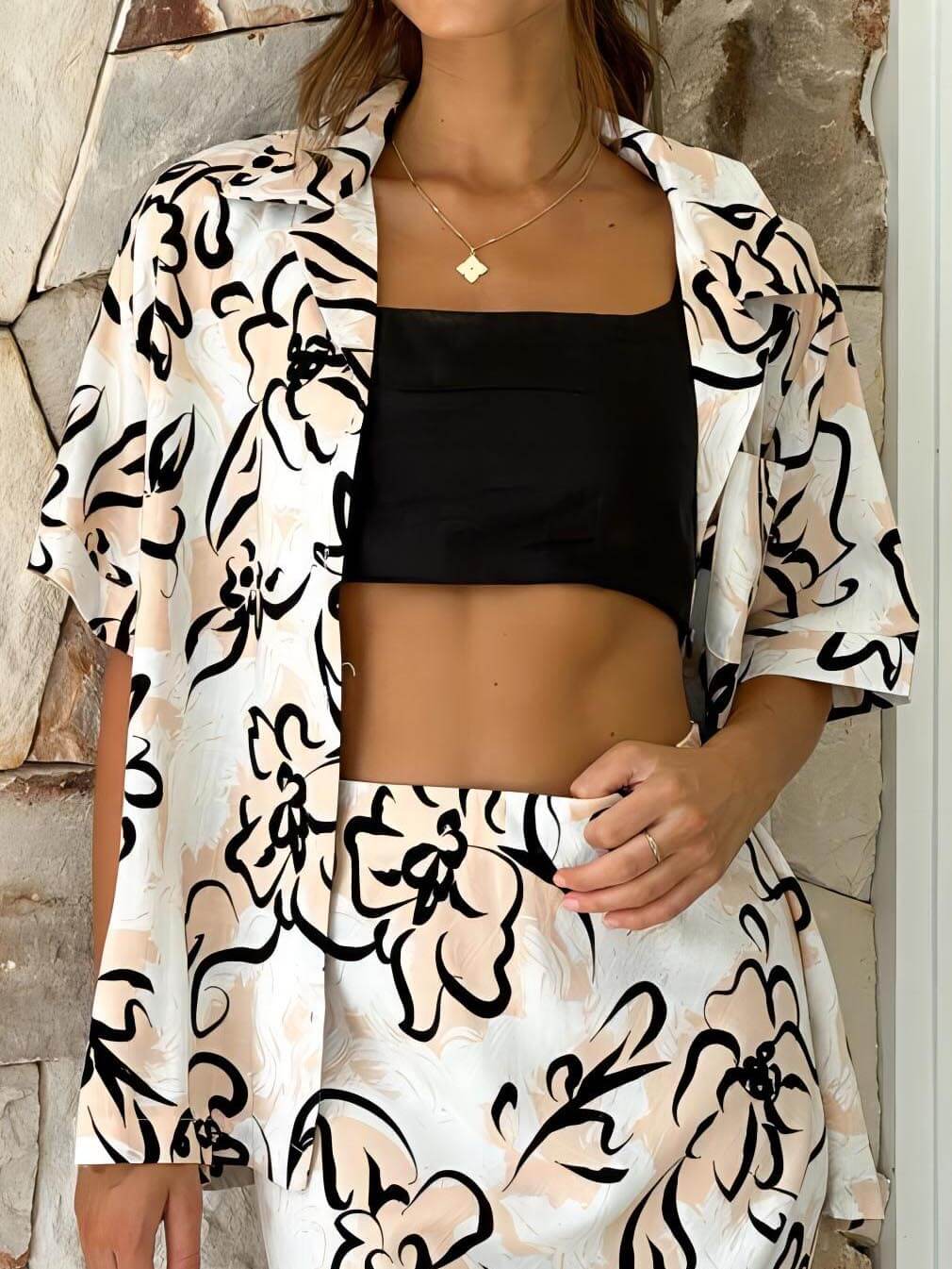 Botanical Floral Print Casual Co-ord Set