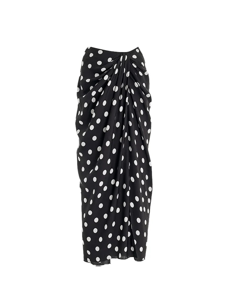 Bikini Set with Polka Dot Wrap Skirt
