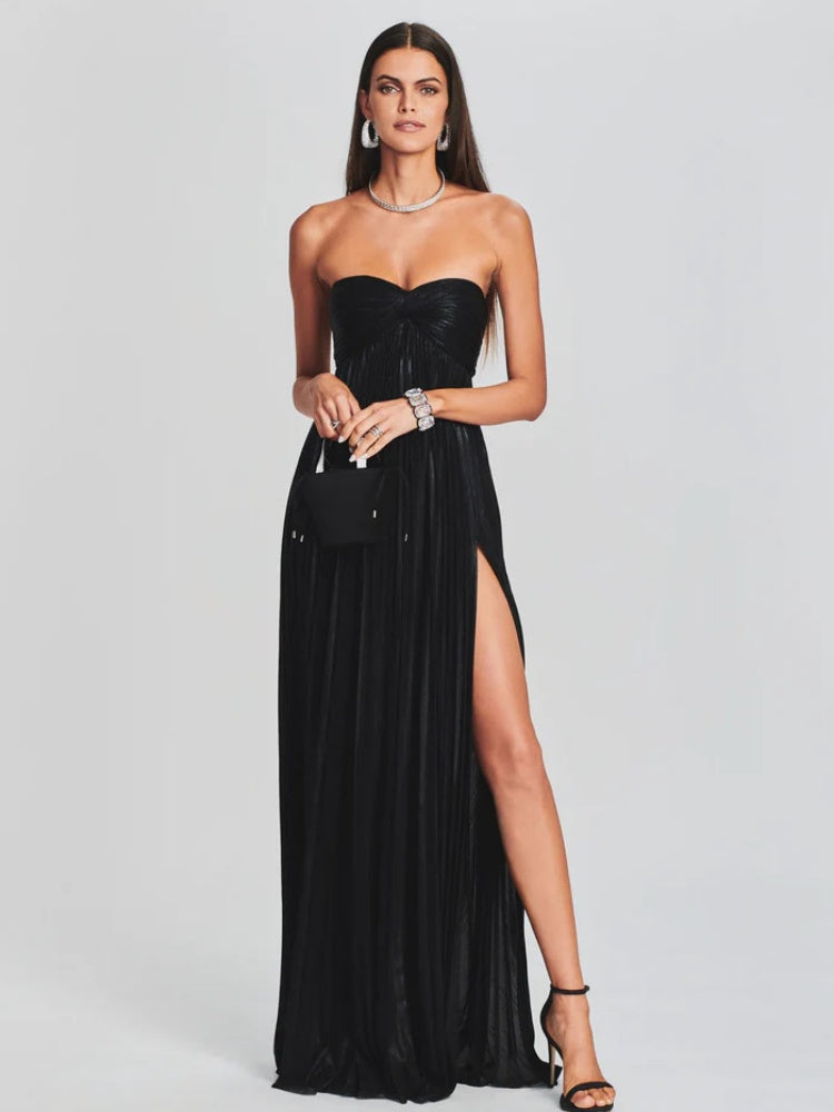 Sophisticated Knotted Slit Evening Gown