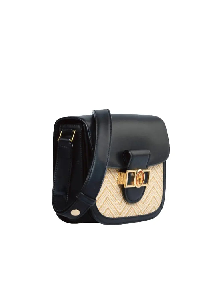 Colorblock Saddle Crossbody Bag