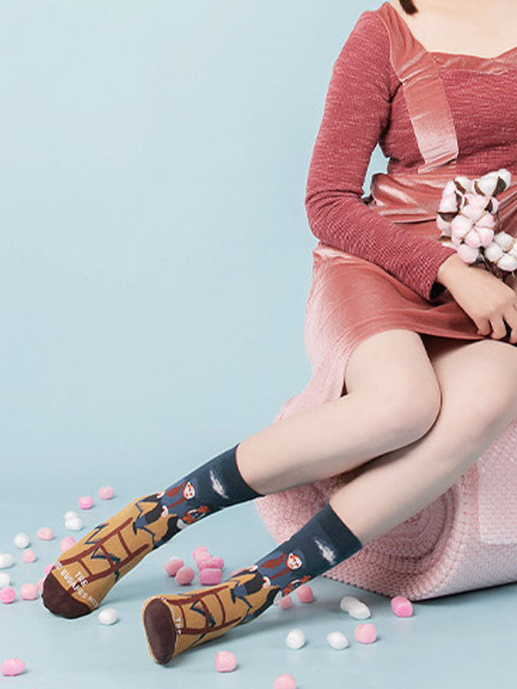 Cartoon Pattern Mid-Calf Socks