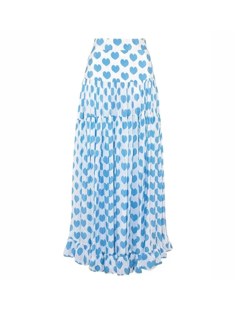Printed One-Piece Skirted Swimsuit Set