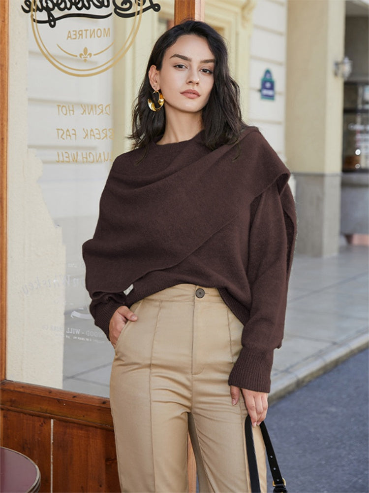 Autumn-Winter Versatile Core-Yarn Pullover