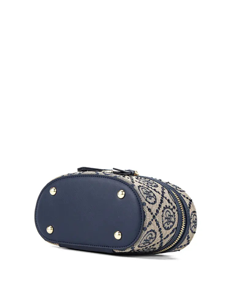 Jacquard Star Embellished Top Handle Bag