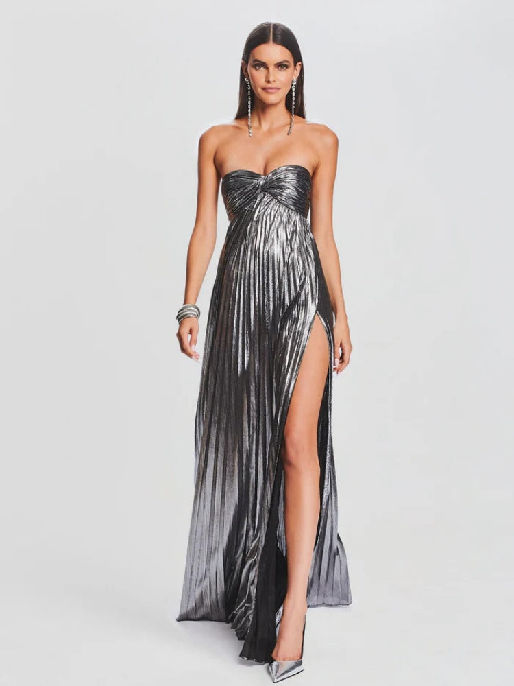 Sophisticated Knotted Slit Evening Gown