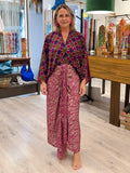 Printed Kimono Midi Dress
