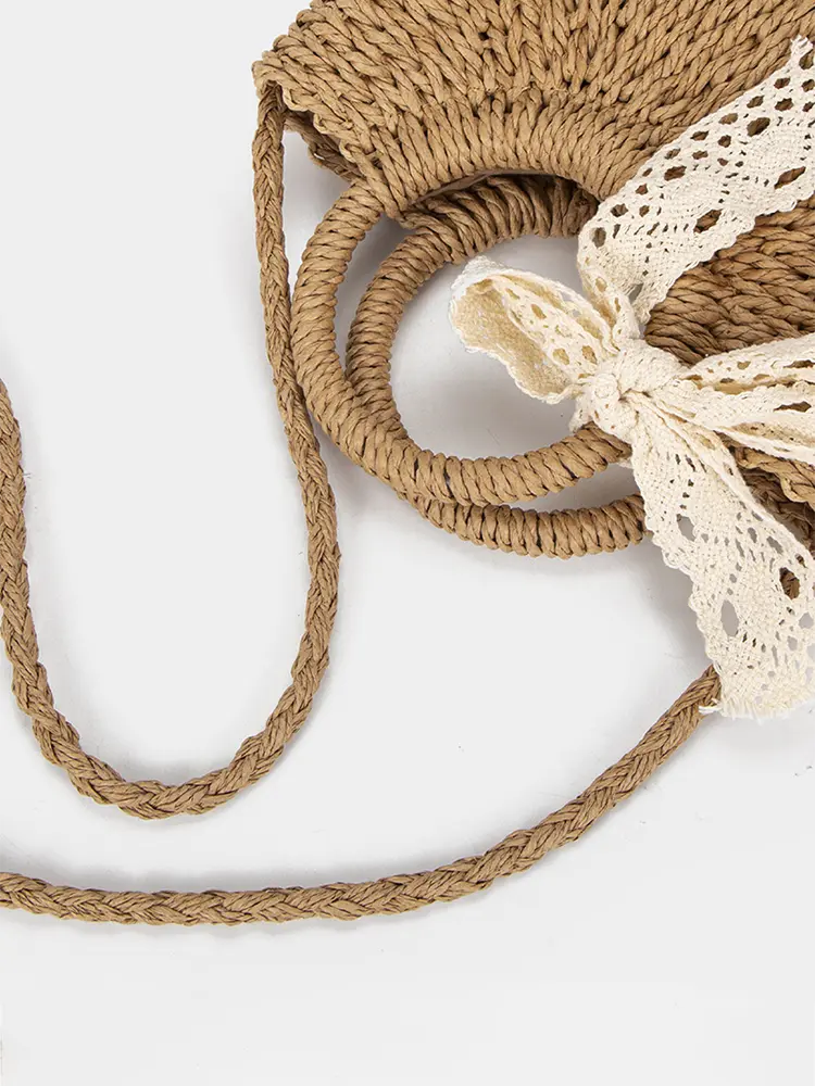 Woven Beach-Style Mini Basket Shoulder Bag