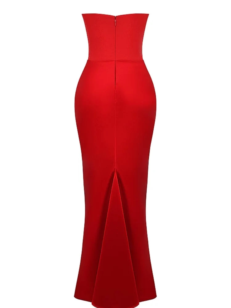 Scarlet Strapless Corset Maxi Dress