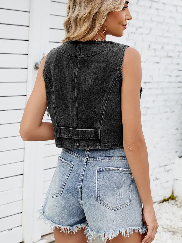 Trendy Denim Vest Tank Top