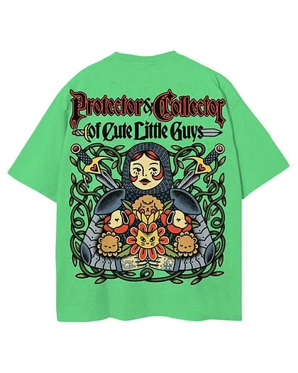 Cute Little Guys Print Short Sleeve T-Shirt