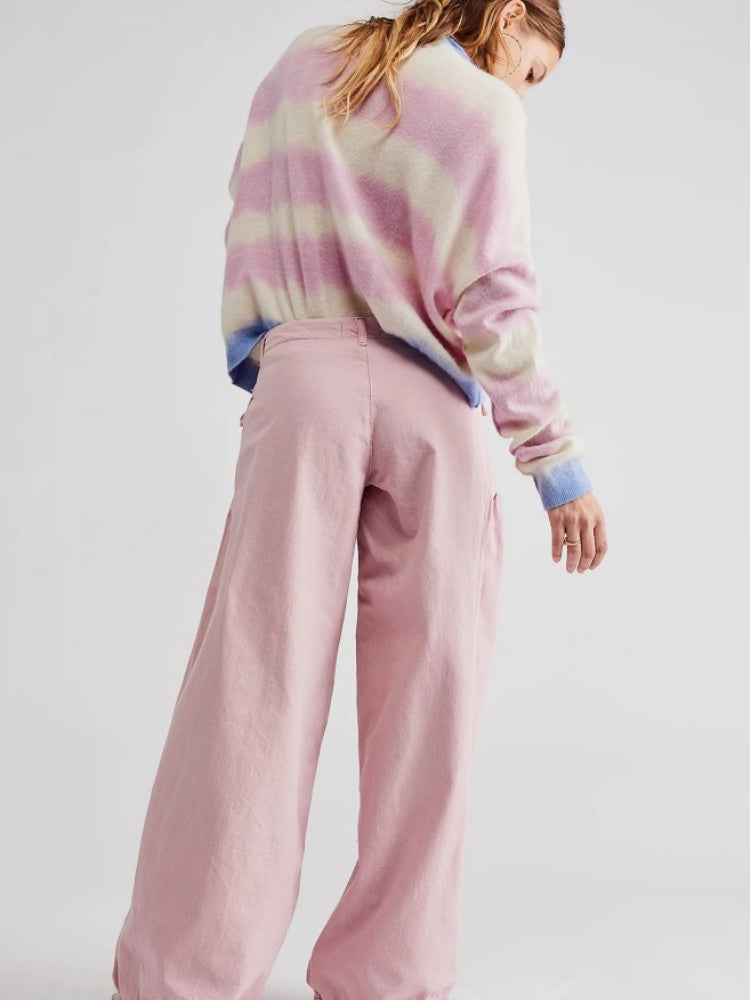 Adjustable Hem Draped Jeans