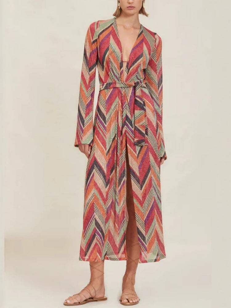 Beach Print Tie-Waist Set