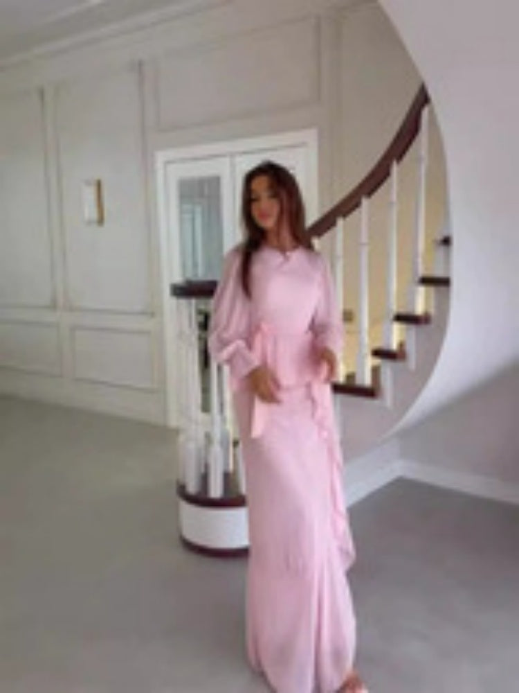 Bell Sleeve Bow Skirt Set