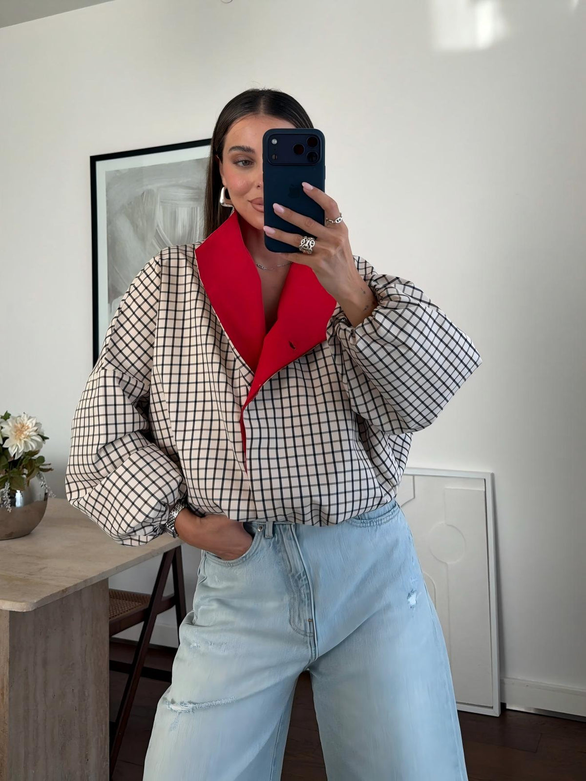 Heritage Check Balloon Jacket
