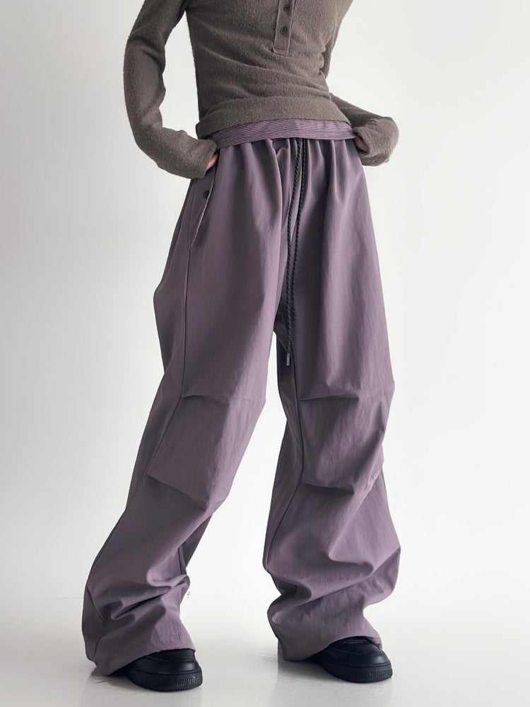 Drawstring Wide-Leg Pants