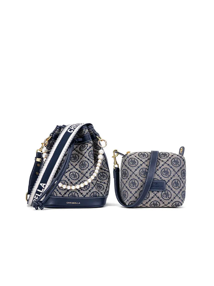 Jacquard Star Crossbody Bucket Bag