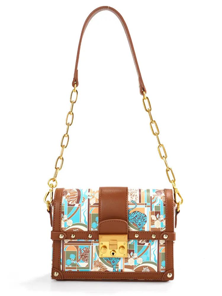 Animal Print Chain Crossbody Bag