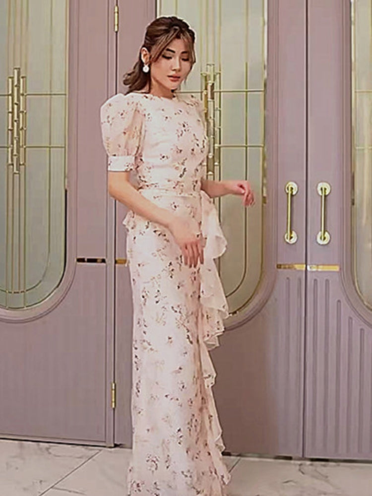 Summer Bloom Tea Length Gown