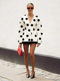 Puff Dot V Neck Blazer