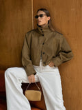 Drop Shoulder Notch Lapel Coat