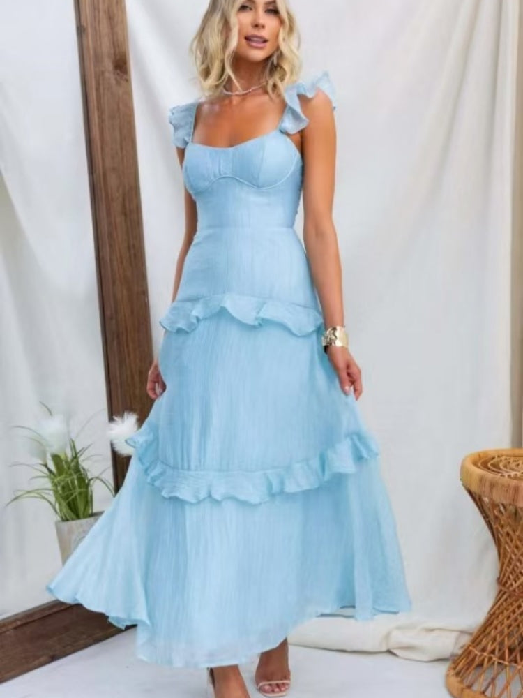 Ruffle Trim Elegant Dress