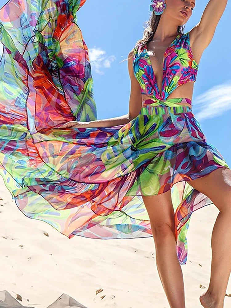 Printed Swimsuit Set for Women