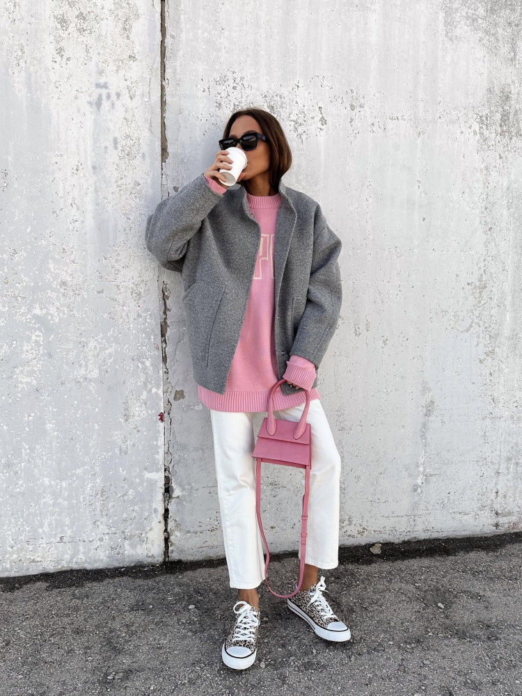 Wool Stand Collar Jacket