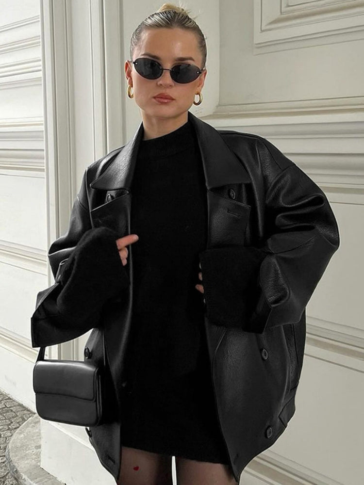 Oversized Leather Blazer