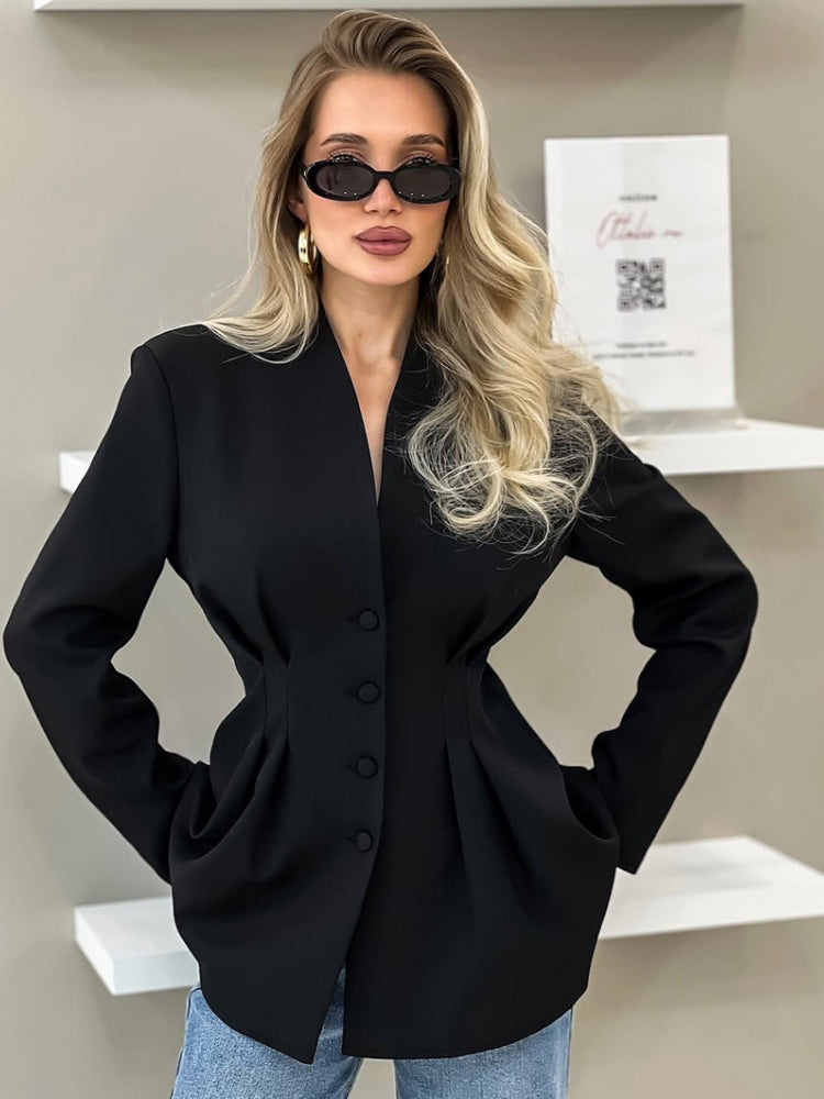 V-Neck Tailored Blazer