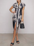 Wrap Style V-Neck Dress
