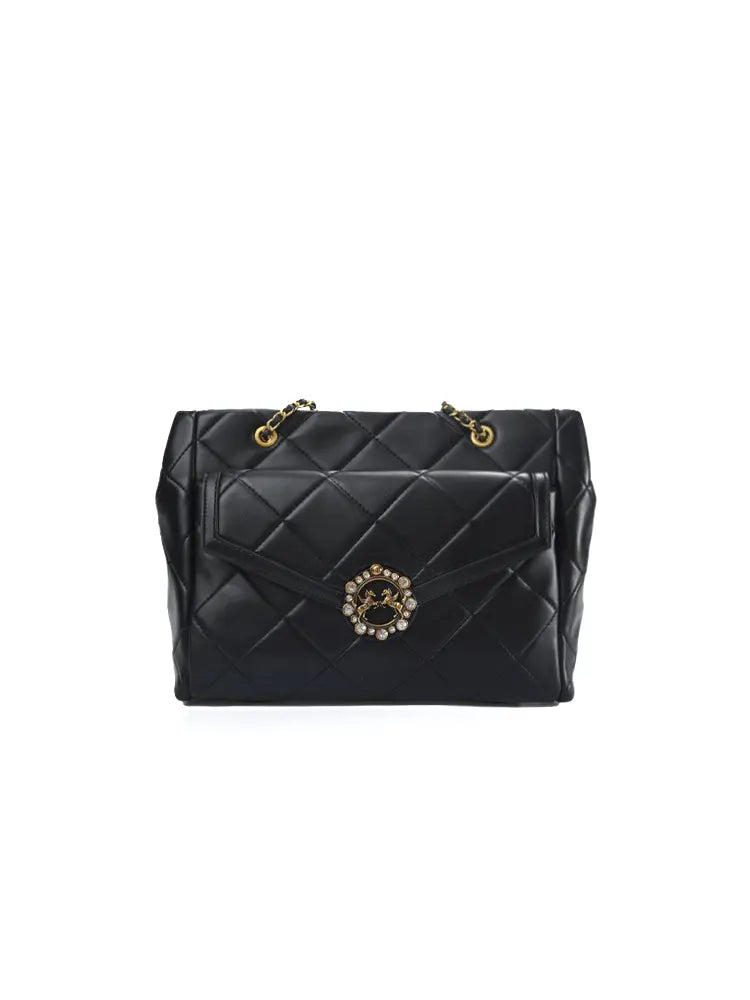 Quilted Chain Crossbody Bag in Chanel-Inspired Style