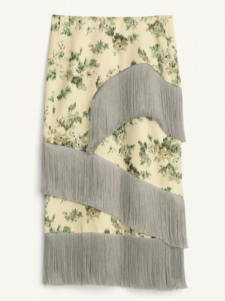 Garden Fringe Midi Skirt