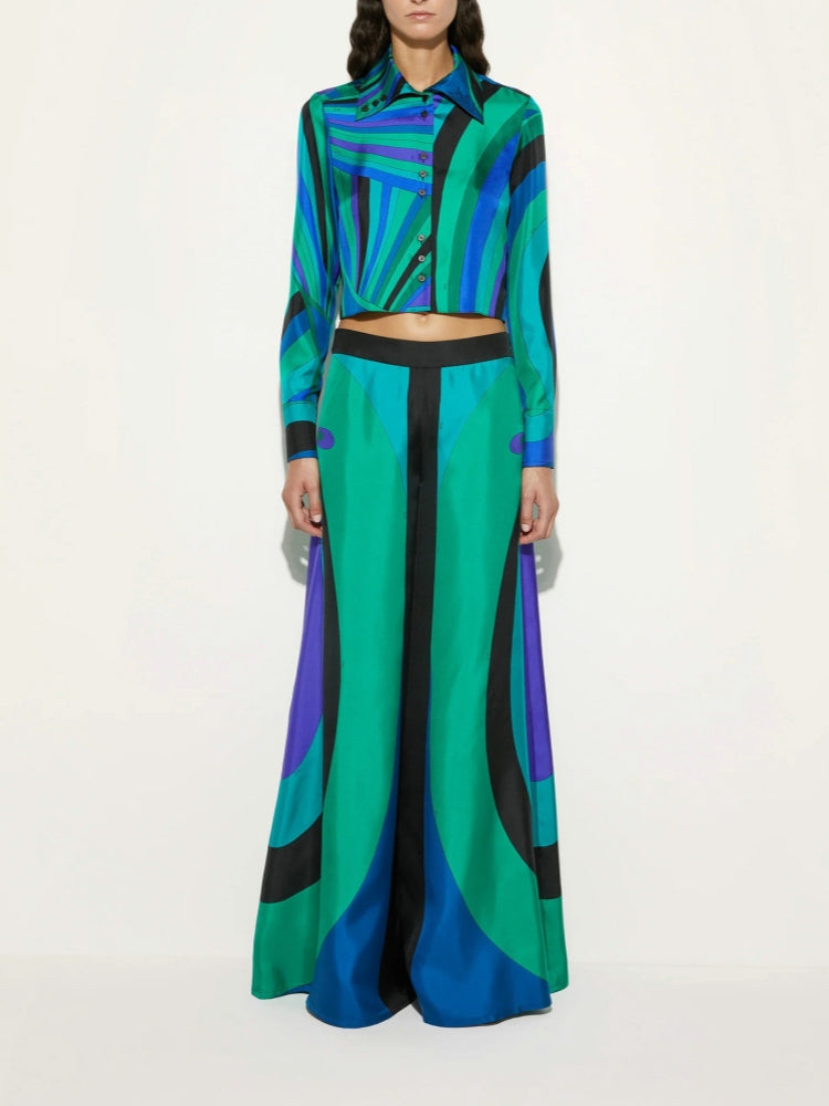 Floral Print Wide-Leg Set