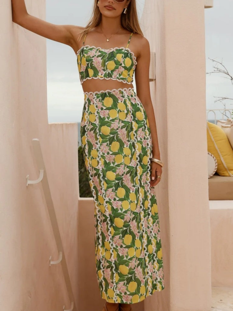 Elegant Linen Slit Ensemble