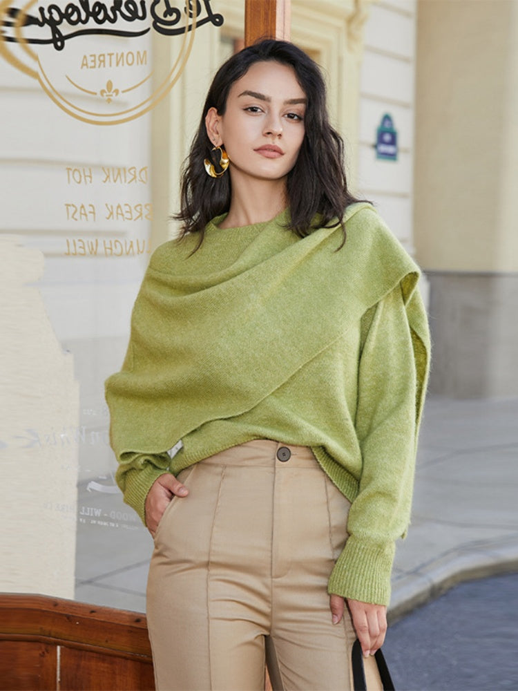 Autumn-Winter Versatile Core-Yarn Pullover