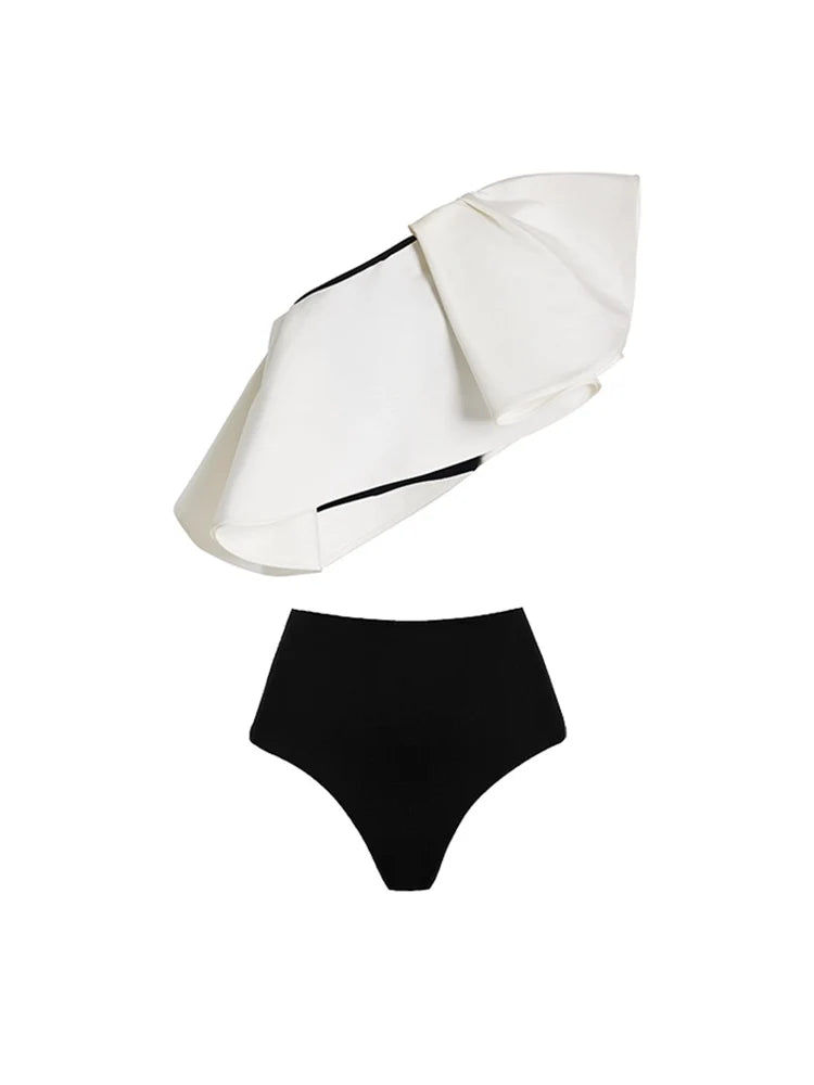 Bikini Set with Polka Dot Wrap Skirt