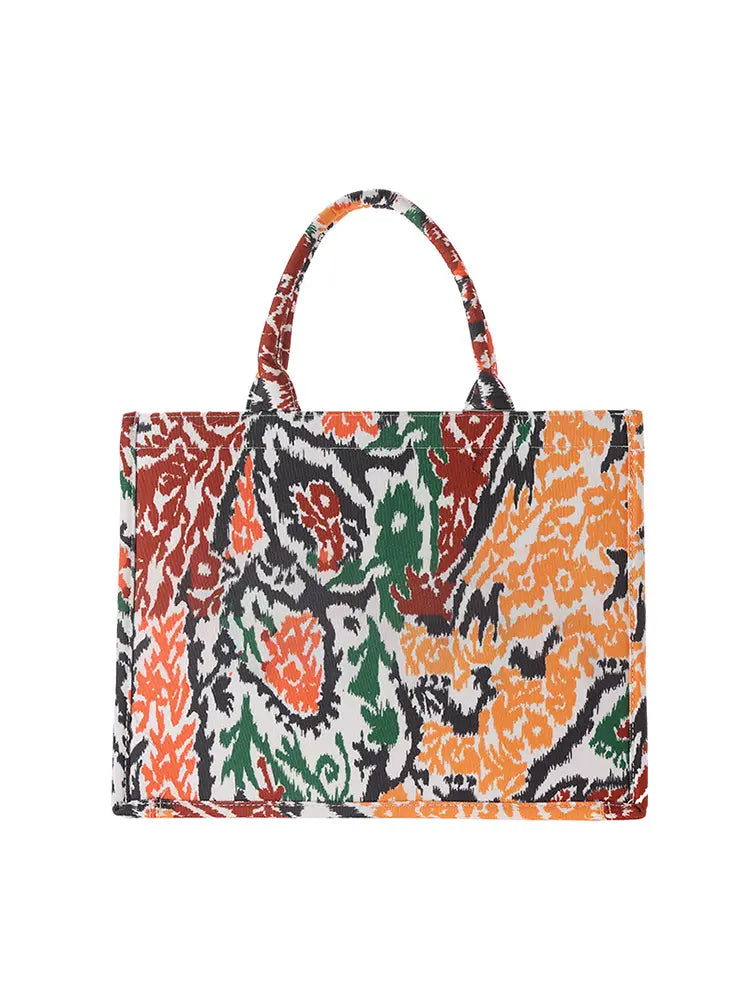 New Creative Canvas Tote Bag with Chinese-Inspired Print