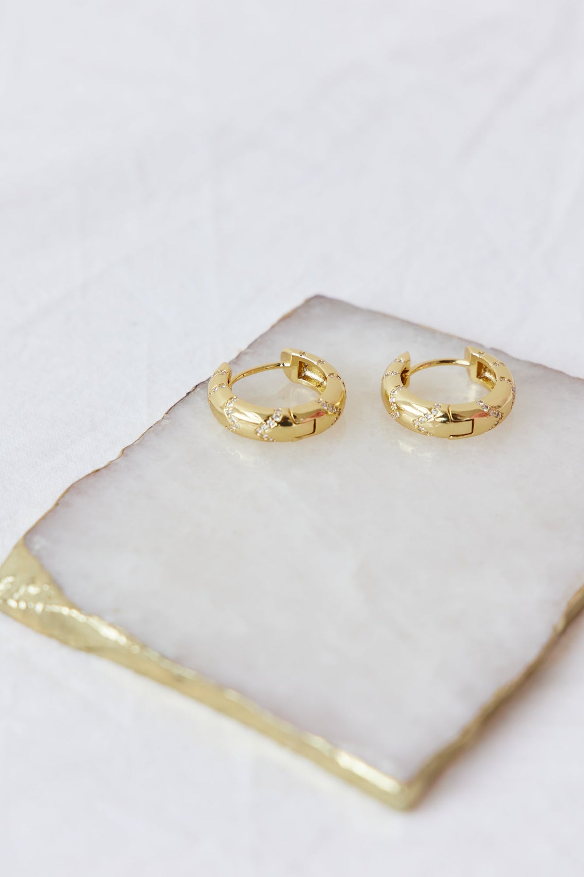 18K Gold Plated Bold Lines Earrings